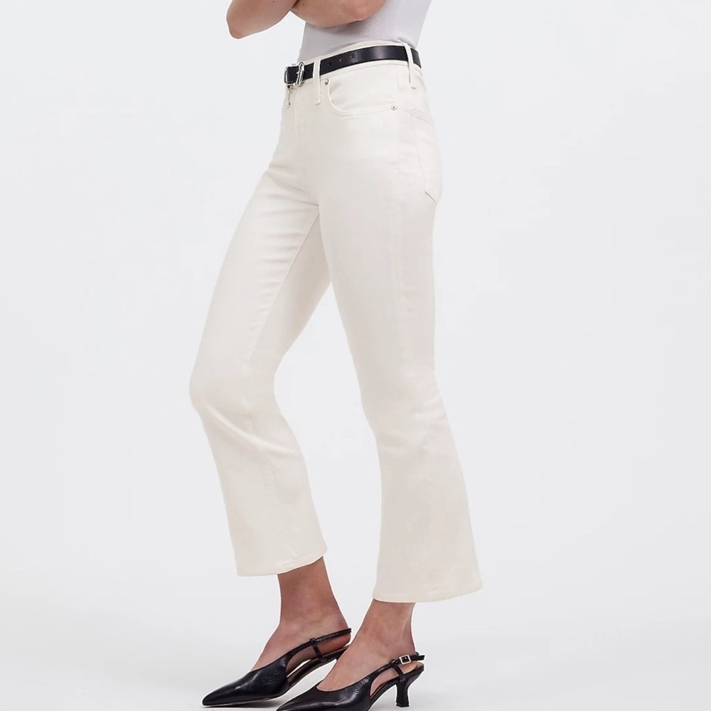 Madewell Kick Out White Crop Jeans Size 32 - Picture 3 of 6